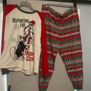 Disney store Goofy and Minnie Christmas Pajamas 2x